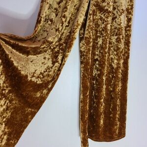 Gold velvet pants